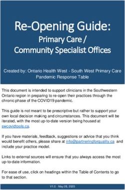 Re-Opening Guide: Primary Care / Community Specialist Offices