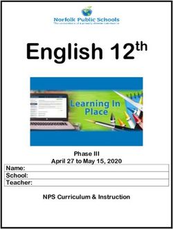 English 12 th - Phase III April 27 to May 15, 2020 Name: School: Teacher
