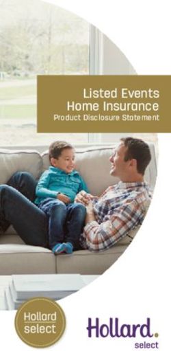 Listed Events Home Insurance - Product Disclosure Statement - HWA Insurance Brokers