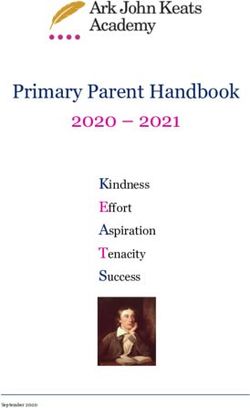 Primary Parent Handbook 2020 2021 - Kindness Effort Aspiration Tenacity Success - Ark John Keats ...