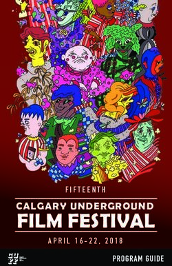 FILM FESTIVAL CALGARY UNDERGROUND - APRIL 16-22, 2018