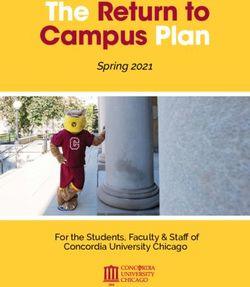 The Return to Campus Plan - Spring 2021 - For the Students, Faculty & Staff of Concordia University Chicago