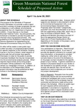 Green Mountain National Forest Schedule of Proposed Action - Town of Wallingford, VT