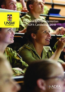 Essential UNSW Information for ADFA Candidates 2018