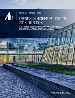 TRENDS IN HIGHER EDUCATION: 2018 OUTLOOK - ARTICLE | MARCH 2018 THE RISING NEED FOR SUSTAINABLE FINANCIAL, OPERATIONAL AND ACADEMIC MODELS ...