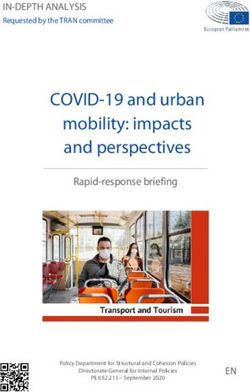 COVID-19 and urban mobility: impacts and perspectives - IN-DEPTH ANALYSIS Requested by the TRAN committee - Europa ...