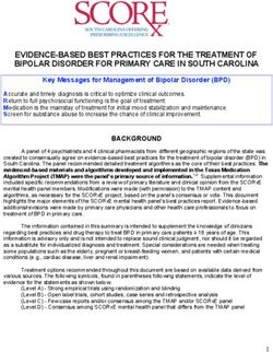 EVIDENCE-BASED BEST PRACTICES FOR THE TREATMENT OF BIPOLAR DISORDER FOR PRIMARY CARE IN SOUTH CAROLINA