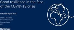 Good resilience in the face of the COVID-19 crisis - Half-yearly Report 2020 Charles H&eacute;aulm&eacute; President and CEO Thomas Geust CFO