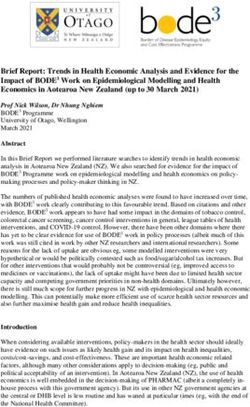 Brief Report: Trends in Health Economic Analysis and Evidence for the Impact of BODE3 Work on Epidemiological Modelling and Health Economics in ...