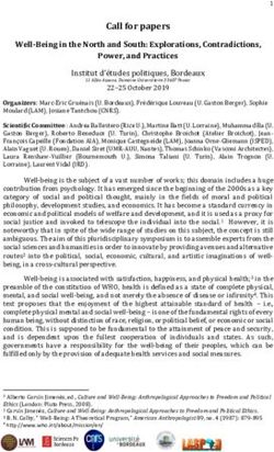Call for papers Well-Being in the North and South: Explorations, Contradictions, Power, and Practices ...