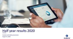 Half year results 2020 - Investor and media presentation August 13, 2020 - Zurich Insurance