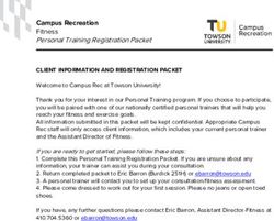 Campus Recreation Fitness Personal Training Registration Packet - Towson University