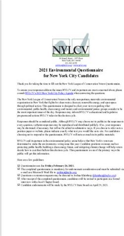 2021 Environmental Questionnaire for New York City Candidates
