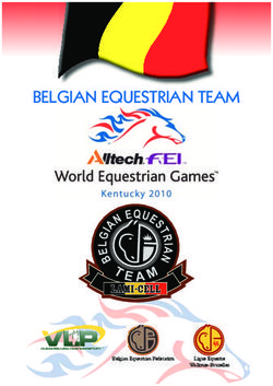 BELGIAN EQUESTRIAN TEAM - Information Kit Belgian Equestrian Federation Ligue Equestre Wallonie-Bruxelles