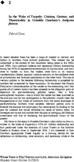 2 In the Wake of Tragedy: Citation, Gesture, and Theatricality in Griselda Gambaro's Antígona furiosa Patrick Dove