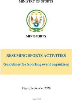 RESUMING SPORTS ACTIVITIES - Guidelines for Sporting event organizers - MINISTRY OF SPORTS - MINISPORTS