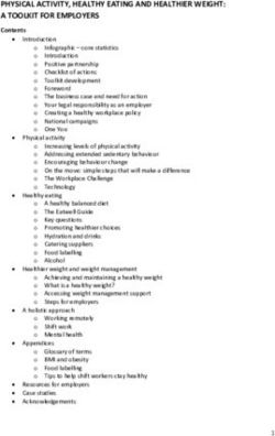 PHYSICAL ACTIVITY, HEALTHY EATING AND HEALTHIER WEIGHT: A TOOLKIT FOR EMPLOYERS - Wellbeing