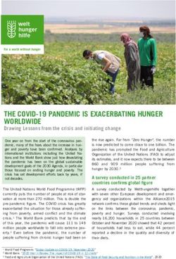 THE COVID-19 PANDEMIC IS EXACERBATING HUNGER WORLDWIDE - ReliefWeb