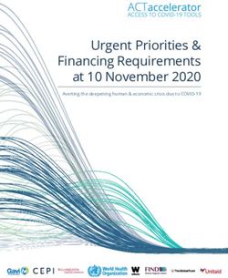 Urgent Priorities & Financing Requirements at 10 November 2020 - Averting the deepening human & economic crisis due to COVID-19