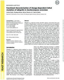 Functional characterization of dosage-dependent lethal mutation of ubiquitin in Saccharomyces cerevisiae