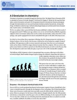 A (r)evolution in chemistry - Nobel Prize