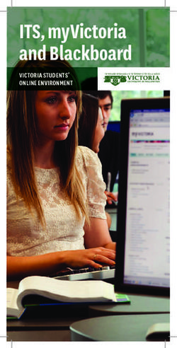 Its, myVictoria and Blackboard - Victoria students' online enVironment