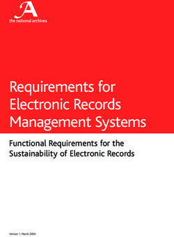 Requirements for Electronic Records Management Systems - Functional Requirements for the Sustainability of Electronic Records