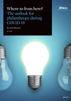 WHERE TO FROM HERE? THE OUTLOOK FOR PHILANTHROPY DURING - COVID-19 BY JOHN MCLEOD - JBWERE