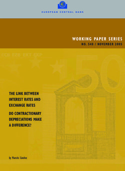 WORKING PAPER SERIES NO. 548 / NOVEMBER 2005 - THE LINK BETWEEN INTEREST RATES AND EXCHANGE RATES