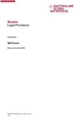 Russia Legal Provisions - SBH Russia - Switzerland Global Enterprise