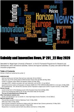 Subsidy and Innovation News, No 291_22 May 2020 - Topsector Agri & Food
