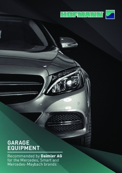 GARAGE EQUIPMENT Recommended by Daimler AG for the Mercedes, Smart and Mercedes-Maybach brands - Hofmann equipment