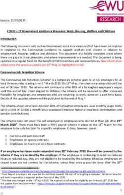 COVID - 19 Government Assistance Measures: Work, Housing, Welfare and Childcare - CWU