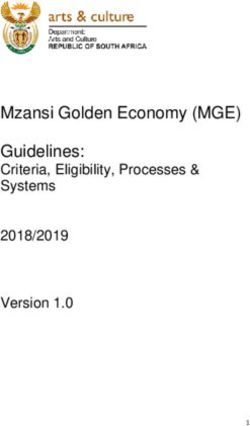 Mzansi Golden Economy (MGE) Guidelines: Criteria, Eligibility, Processes & Systems 2018/2019 Version 1.0 - Department Of Arts and Culture