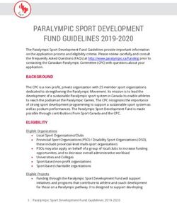 PARALYMPIC SPORT DEVELOPMENT FUND GUIDELINES 2019-2020