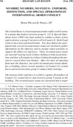 NO SHIRT, NO SHOES, NO STATUS: UNIFORMS, DISTINCTION, AND SPECIAL OPERATIONS IN INTERNATIONAL ARMED CONFLICT