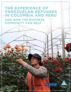 THE EXPERIENCE OF VENEZUELAN REFUGEES IN COLOMBIA AND PERU - AND HOW THE BUSINESS COMMUNITY CAN HELP