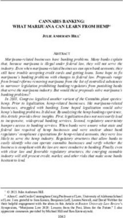 CANNABIS BANKING: WHAT MARIJUANA CAN LEARN FROM HEMP - Boston University