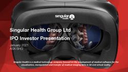 SINGULAR HEALTH GROUP LTD IPO INVESTOR PRESENTATION - ONMARKET