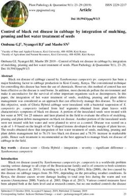 Control of black rot disease in cabbage by integration of mulching, pruning and hot water treatment of seeds Ombuna GJ1, Nyangeri BJ1 and Maobe SN2
