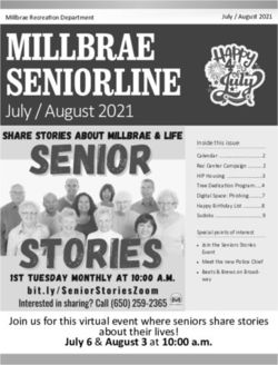 MILLBRAE SENIORLINE July / August 2021 - City of Millbrae