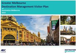 Greater Melbourne Destination Management Visitor Plan - Destination Melbourne 2018