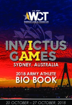 BIO BOOK 20 OCTOBER - 27 OCTOBER, 2018 - Warrior Care and Transition