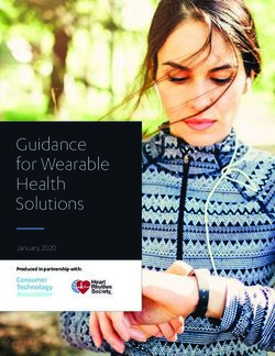 Guidance for Wearable Health Solutions - January 2020 Produced in partnership with: Heart Rhythm Society