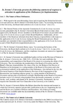 St. Jerome's University presents the following statement of response to articulate its application of the Ordinances for Implementation.
