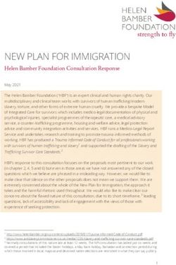 NEW PLAN FOR IMMIGRATION - Helen Bamber Foundation Consultation Response