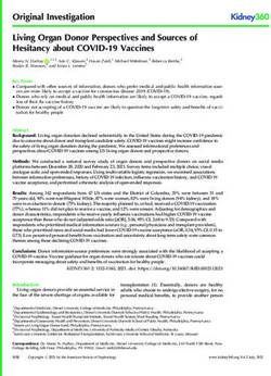 Original Investigation Living Organ Donor Perspectives and Sources of Hesitancy about COVID-19 Vaccines