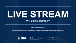 LIVE STREAM Will Start Momentarily - Thank you for joining us. Find additional resources and past live stream recordings at ...