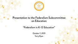 Presentation to the Federalism Subcommittee on Education - "Federalism in K-12 Education" - Bluum