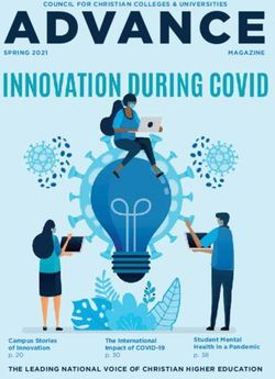 ADVANCE SPRING 2021 MAGAZINE - THE LEADING NATIONAL VOICE OF CHRISTIAN HIGHER EDUCATION - Council for Christian ...